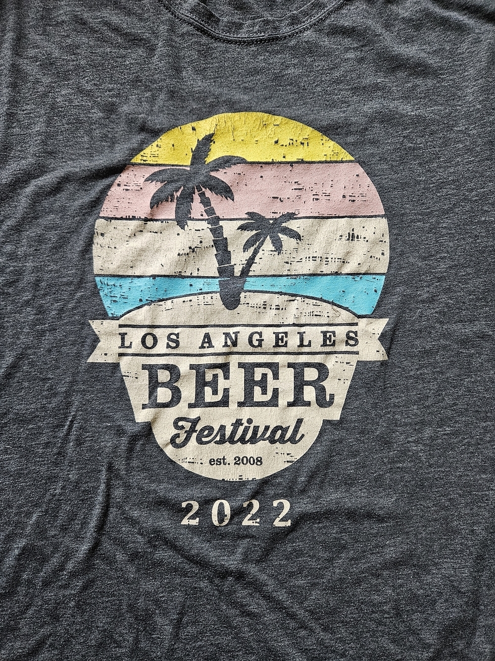 Men's Graphic Tee Next Level Apparel Gray Los Angeles Beer Festival 2022
